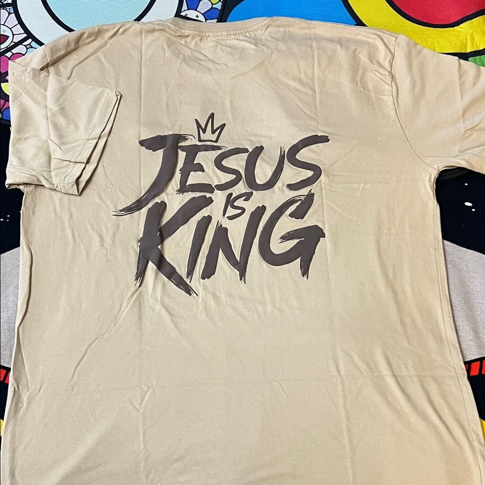 Glo Jesus is King Tee Color: Mushroom - Picture 7 of 11